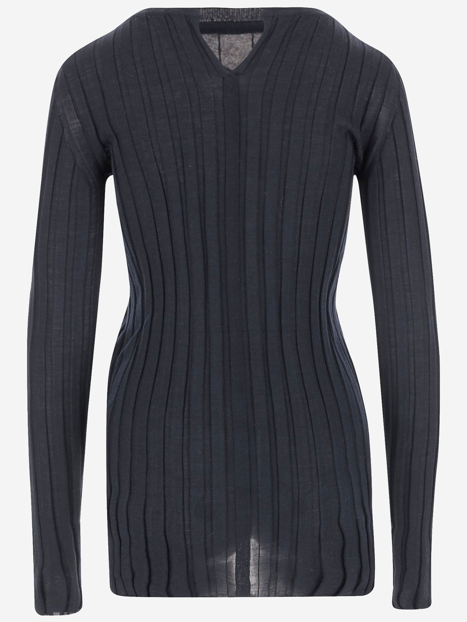 MAGLIA IN LANA E SETA A COSTE 6252K21057 MIDNIGHT CARVEN 