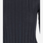 MAGLIA IN LANA E SETA A COSTE 6252K21057 MIDNIGHT CARVEN 