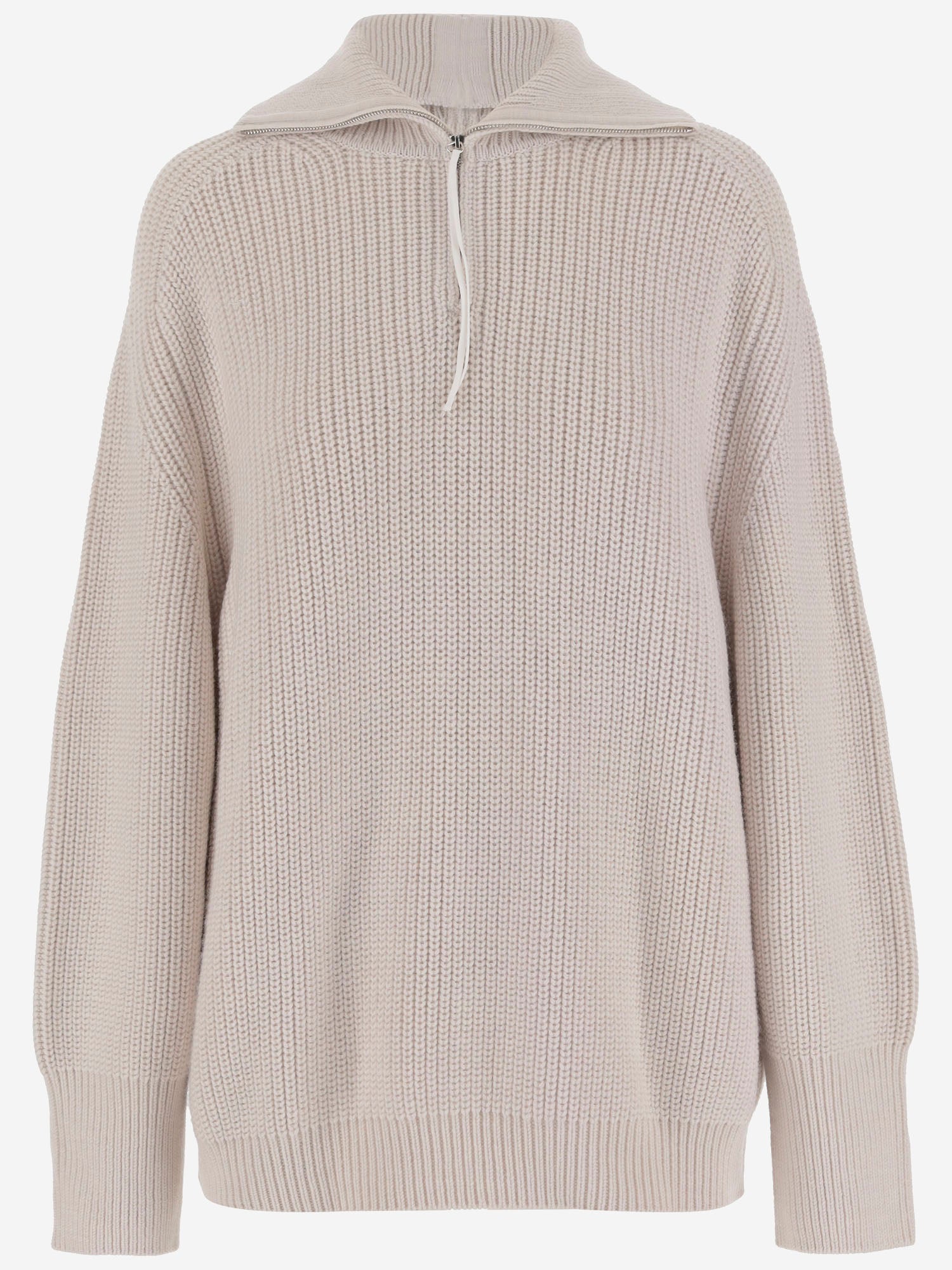 MAGLIONE CON ZIP IN LANA 6252K21069 OFFWHITE CARVEN 