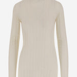 MAGLIA IN LANA E SETA A COSTE 6252K21070 ECRU CARVEN 