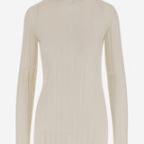 MAGLIA IN LANA E SETA A COSTE 6252K21070 ECRU CARVEN 