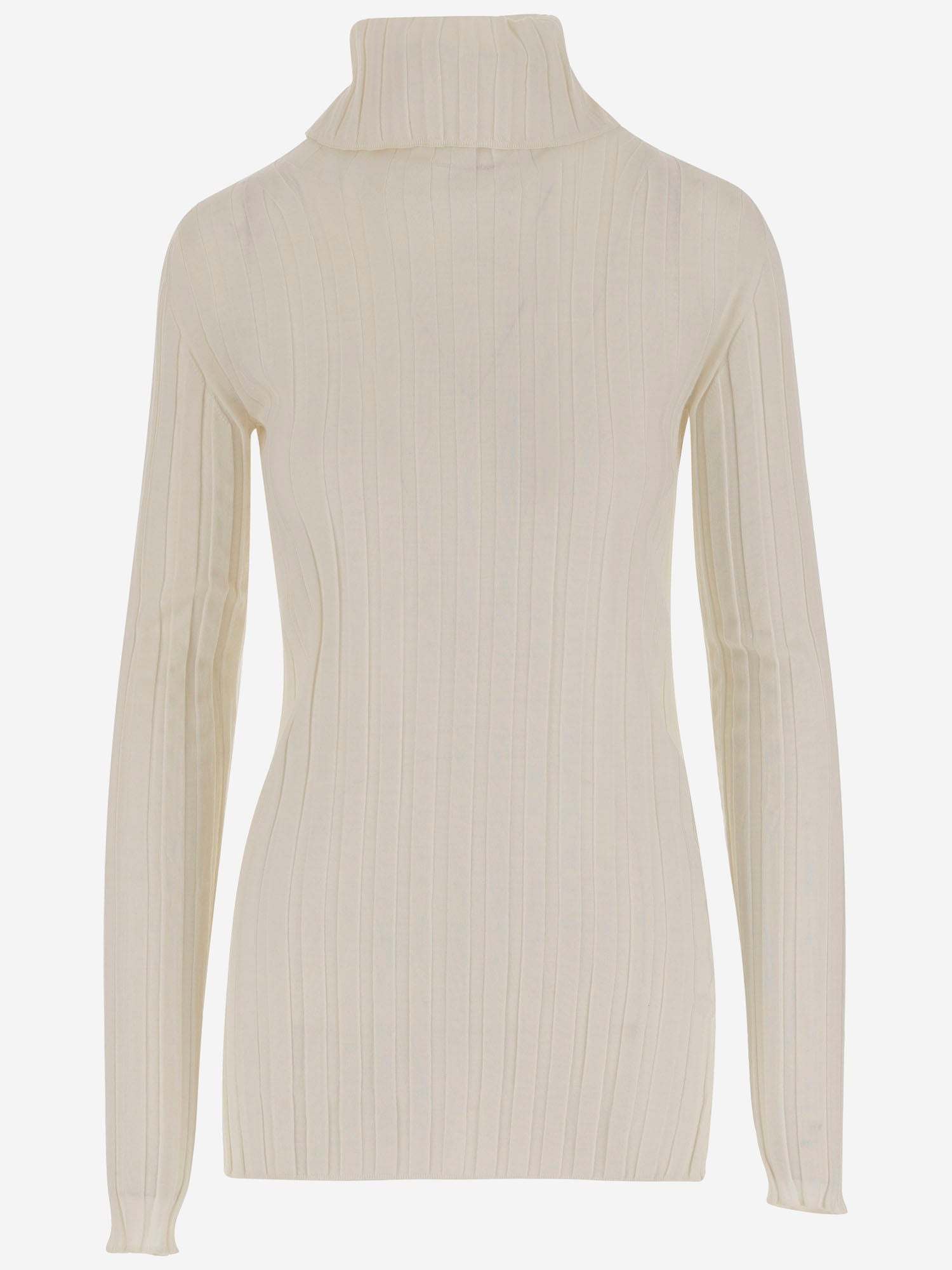 MAGLIA IN LANA E SETA A COSTE 6252K21070 ECRU CARVEN 