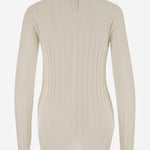 MAGLIA IN LANA E SETA A COSTE 6252K21070 ECRU CARVEN 