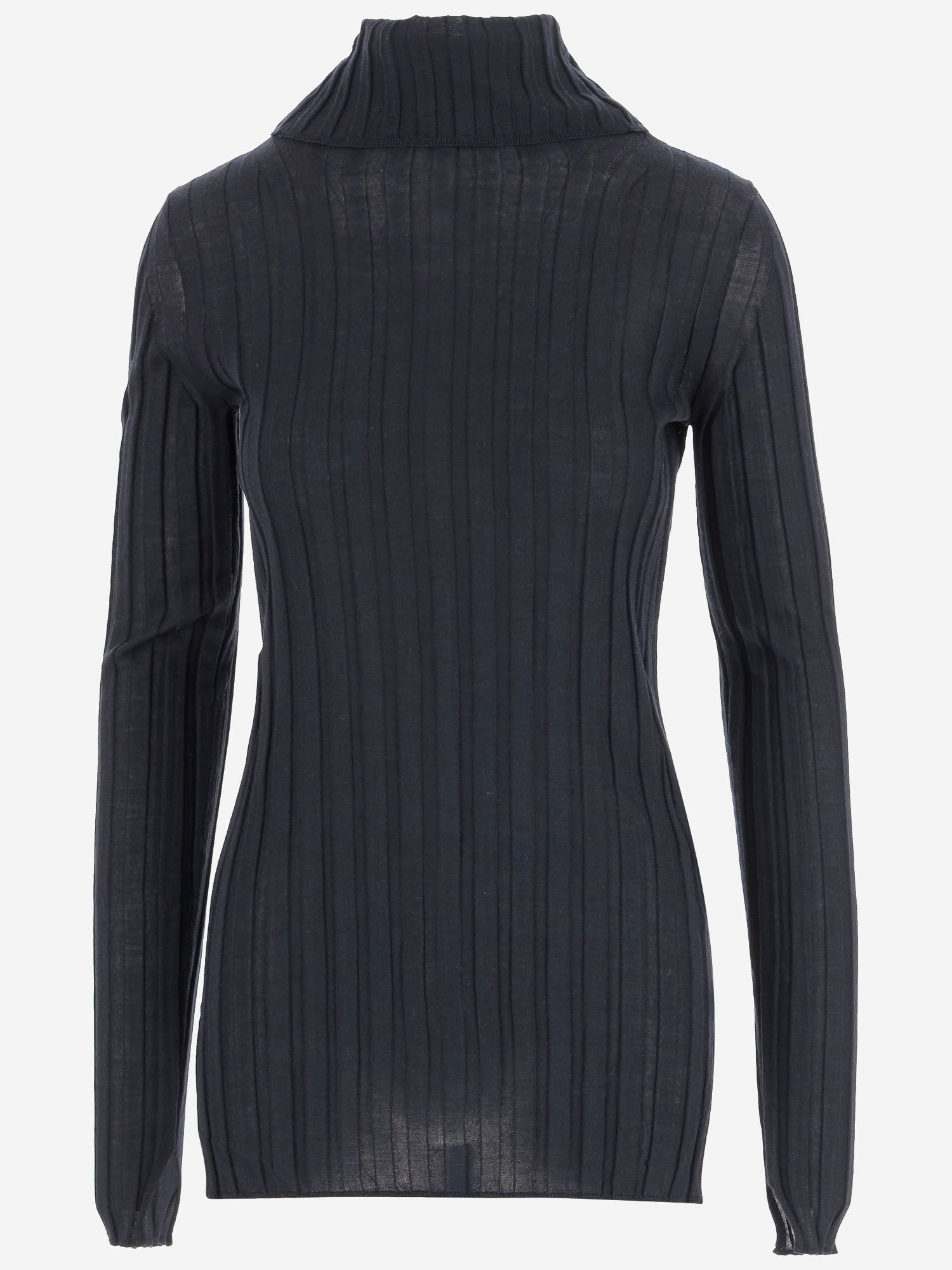 MAGLIA IN LANA E SETA A COSTE 6252K21070 MIDNIGHT CARVEN 