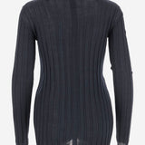 MAGLIA IN LANA E SETA A COSTE 6252K21070 MIDNIGHT CARVEN 