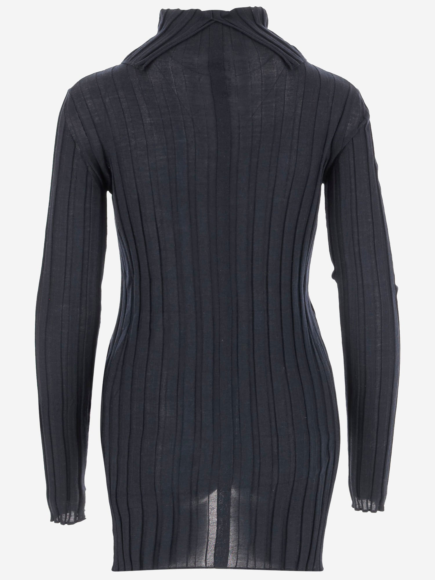 MAGLIA IN LANA E SETA A COSTE 6252K21070 MIDNIGHT CARVEN 