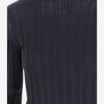 MAGLIA IN LANA E SETA A COSTE 6252K21070 MIDNIGHT CARVEN 