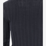 MAGLIA IN LANA E SETA A COSTE 6252K21070 MIDNIGHT CARVEN 