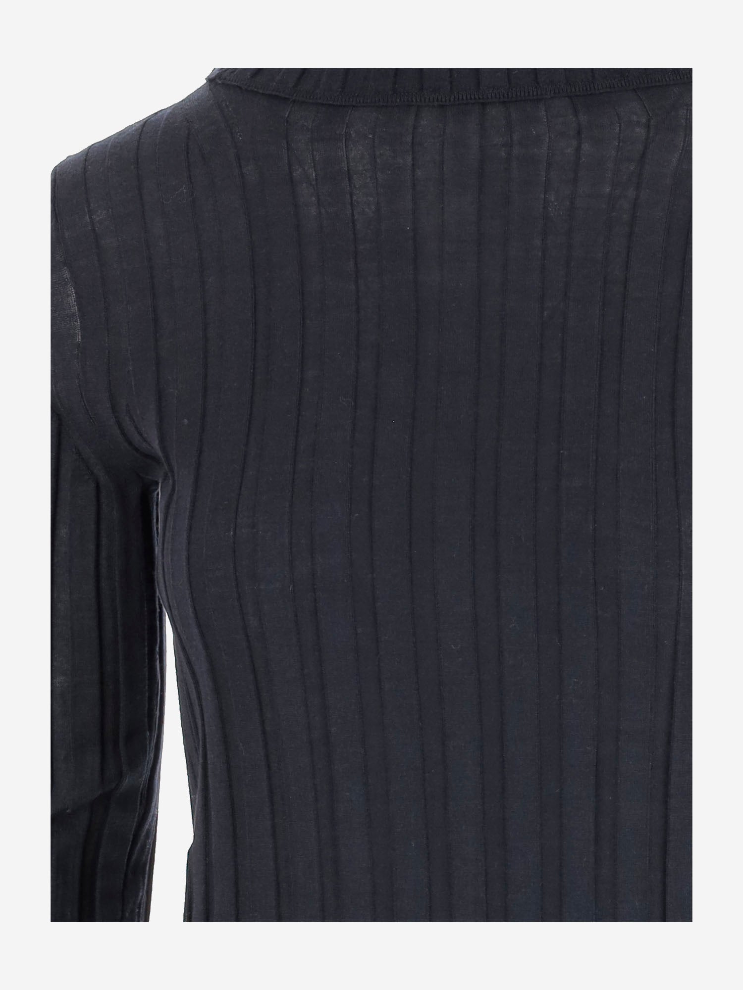 MAGLIA IN LANA E SETA A COSTE 6252K21070 MIDNIGHT CARVEN 