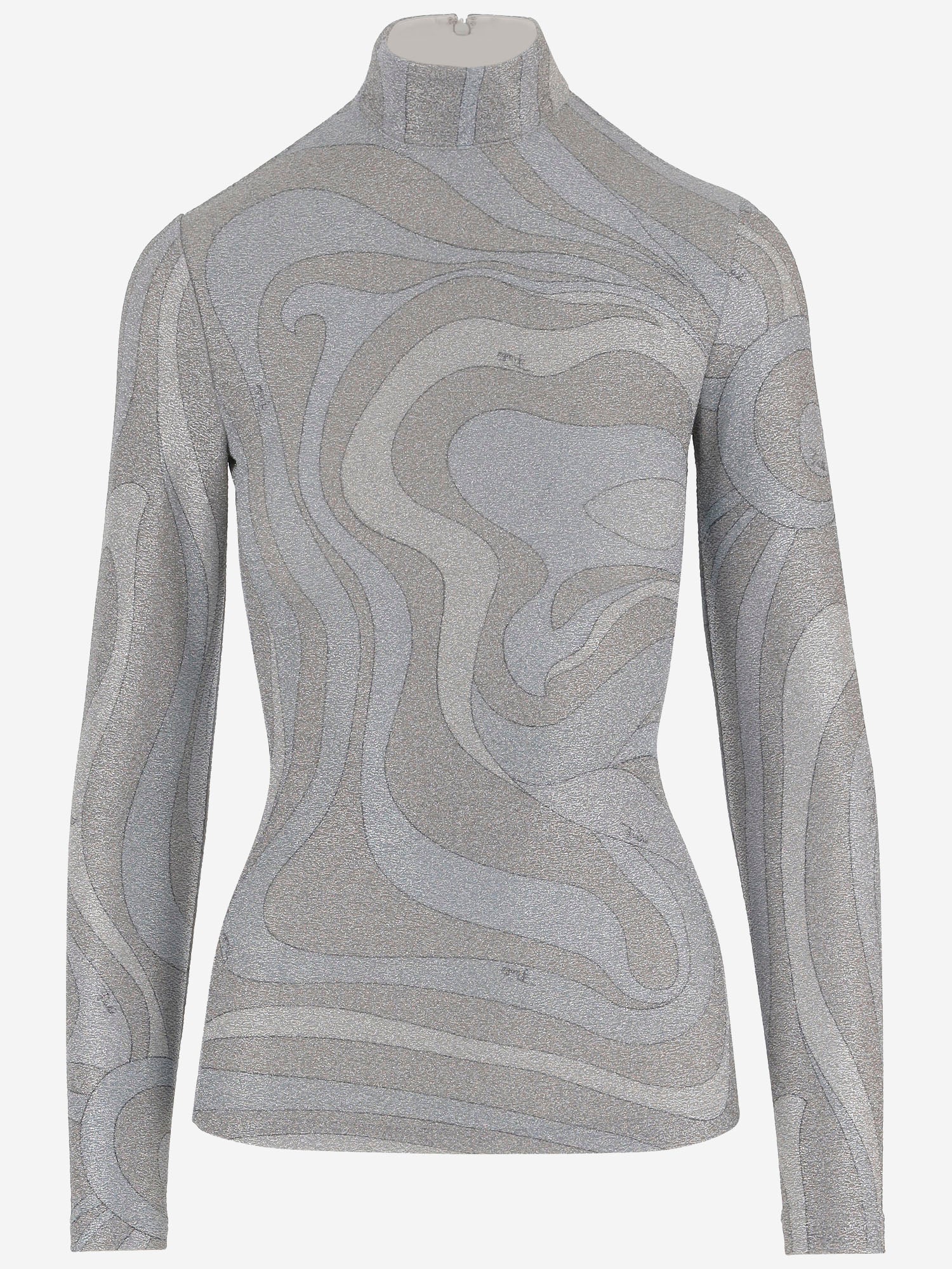 MAGLIA IN JERSEY LAMé CON MOTIVO ASTRATTO 5UJM11 5U767987 EMILIO PUCCI 