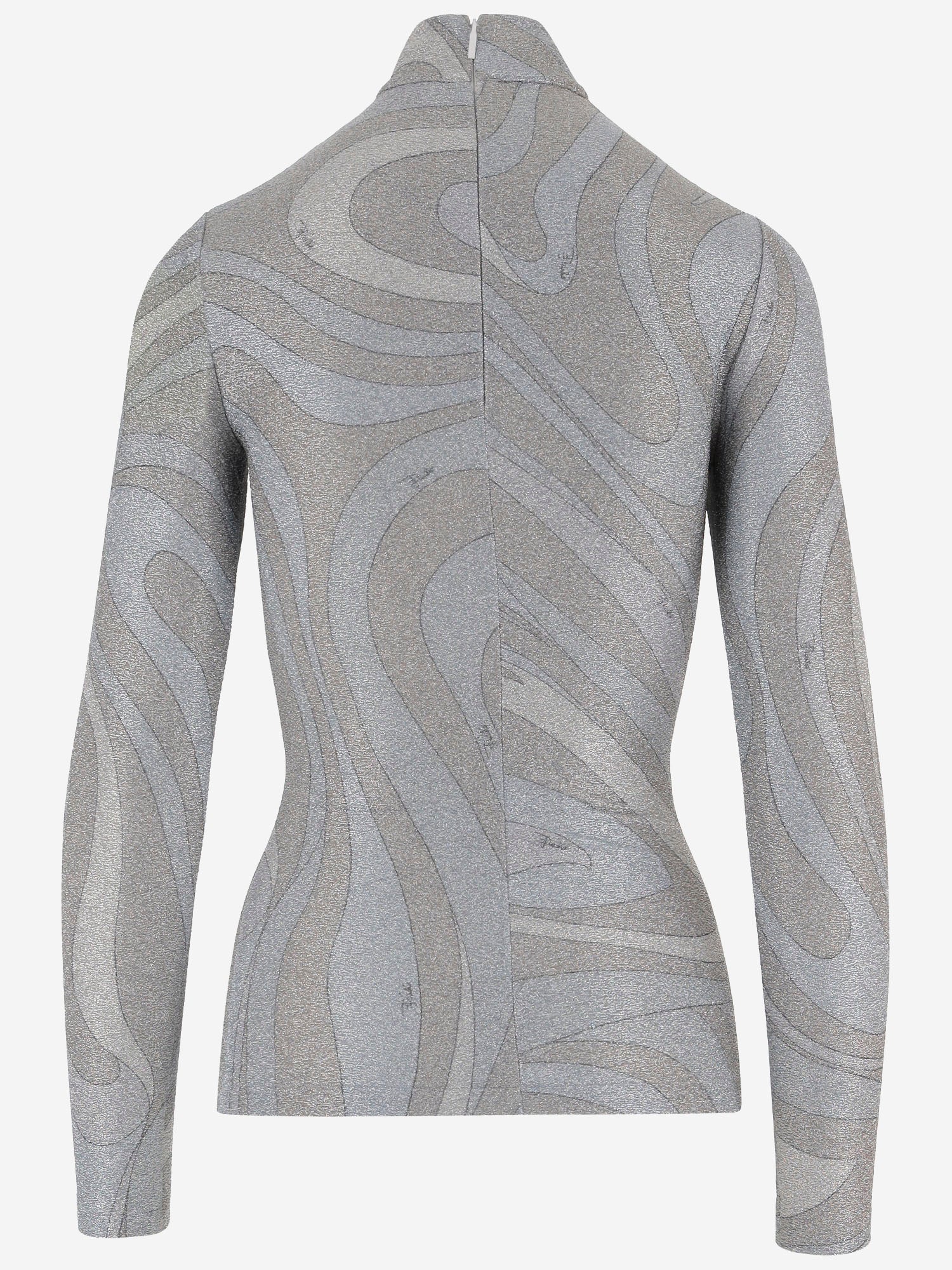 MAGLIA IN JERSEY LAMé CON MOTIVO ASTRATTO 5UJM11 5U767987 EMILIO PUCCI 