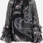 BLUSA IN VISCOSA CON STAMPA A MOTIVO ASTRATTO 5URM11 5U780016 EMILIO PUCCI 
