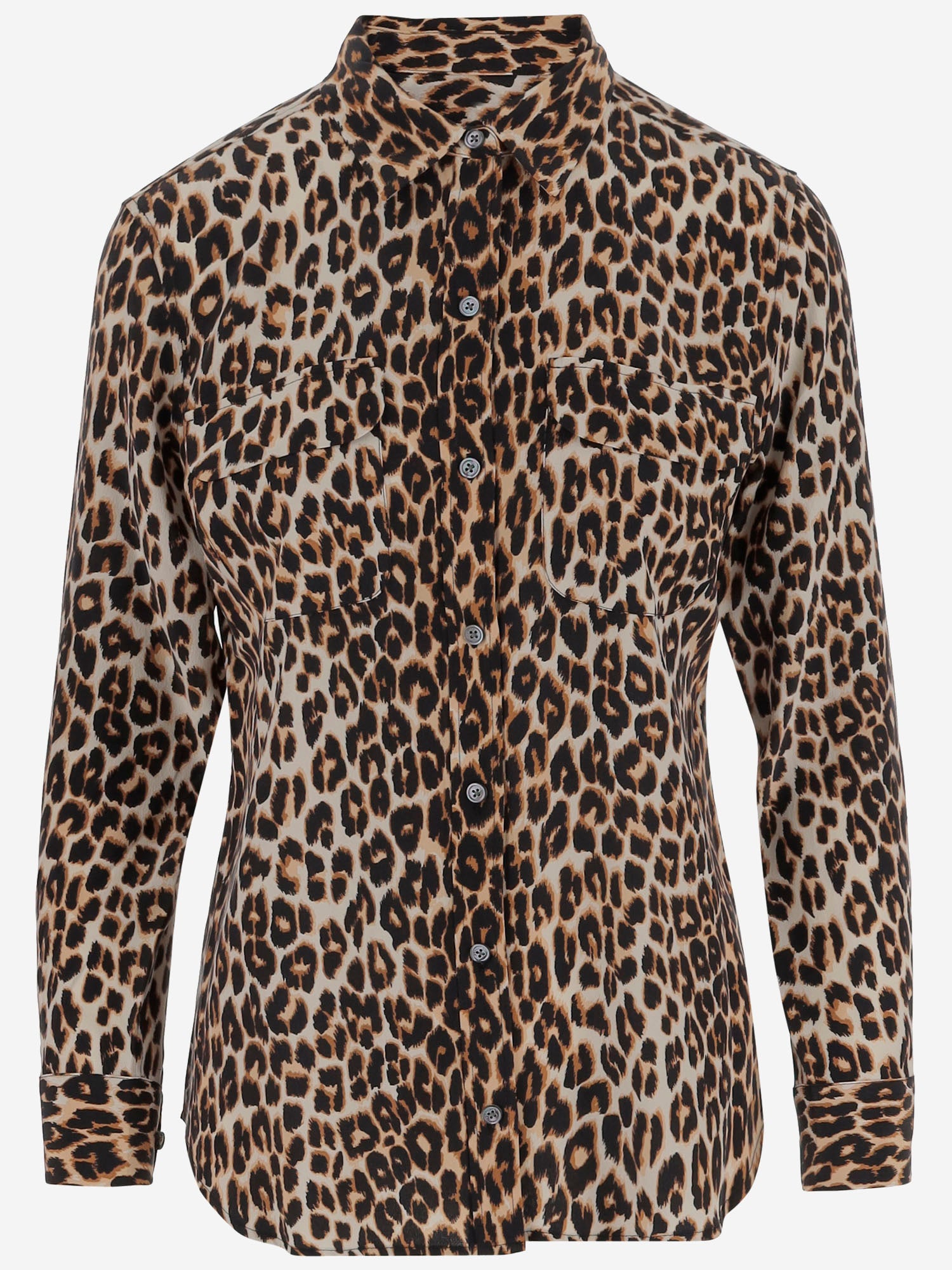 CAMICIA IN SETA CON MOTIVO ANIMALIER Q588E231 NATURAL EQUIPMENT 