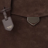BORSA VIRGINIA IN PELLE SCAMOSCIATA VIRGINIA EBONY FRANZI MILANO 