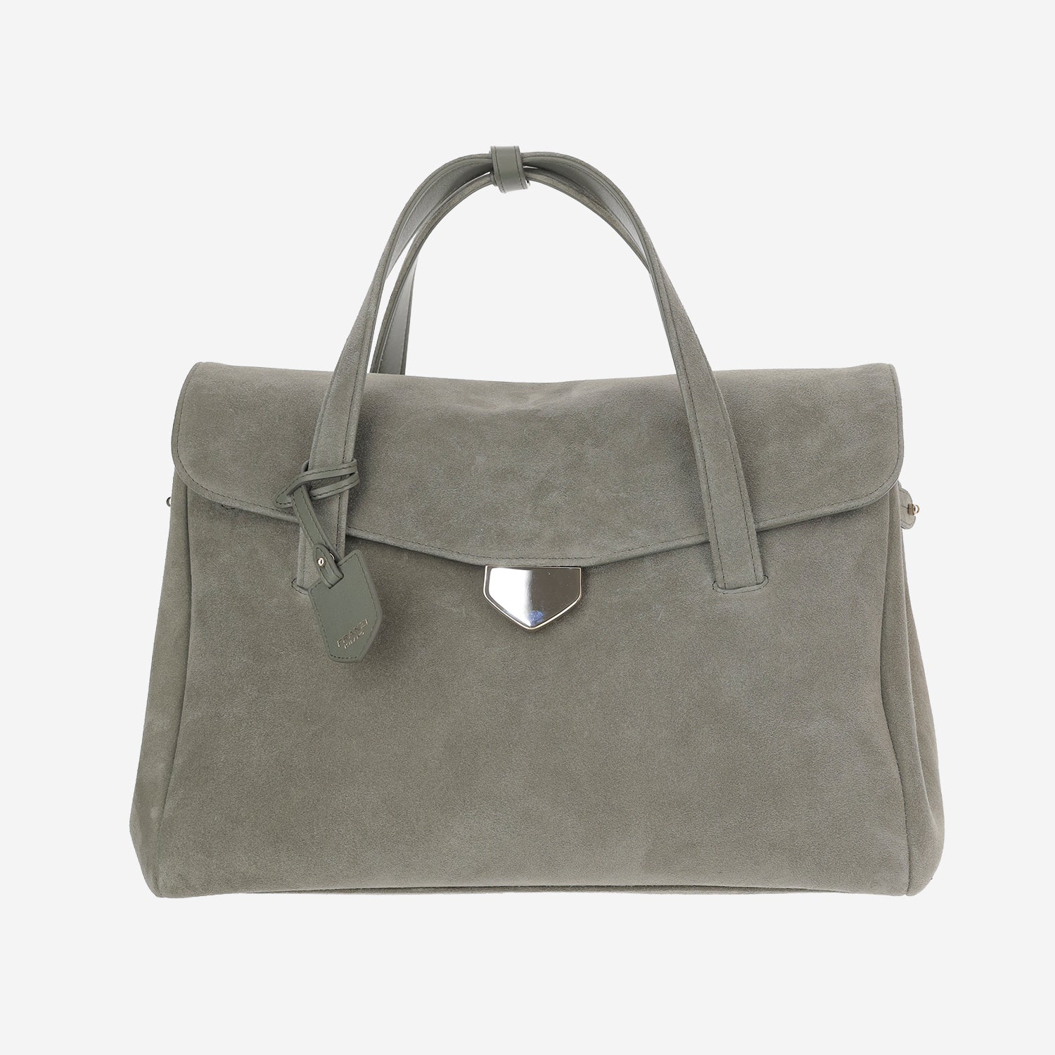 BORSA VIRGINIA IN PELLE SCAMOSCIATA VIRGINIA SMOKYGREEN FRANZI MILANO 