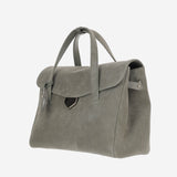 BORSA VIRGINIA IN PELLE SCAMOSCIATA VIRGINIA SMOKYGREEN FRANZI MILANO 