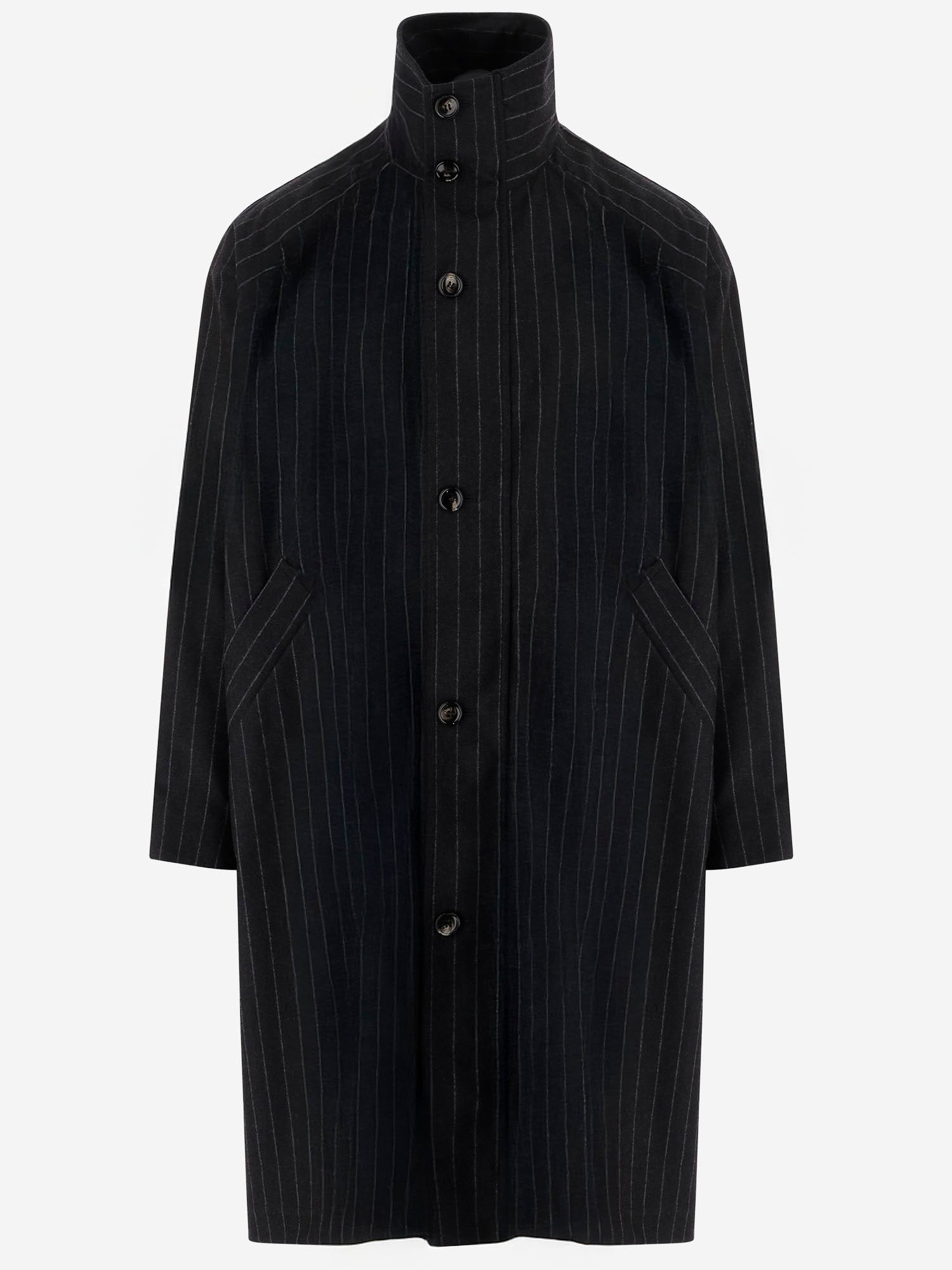 CAPPOTTO IN MISTO CASHMERE CON MOTIVO A RIGHE GM002277 TE17628O8007 GIORGIO ARMANI 