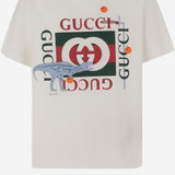 T-shirt in cotone con stampa 575114 XJHFH9214 GUCCI KIDS 