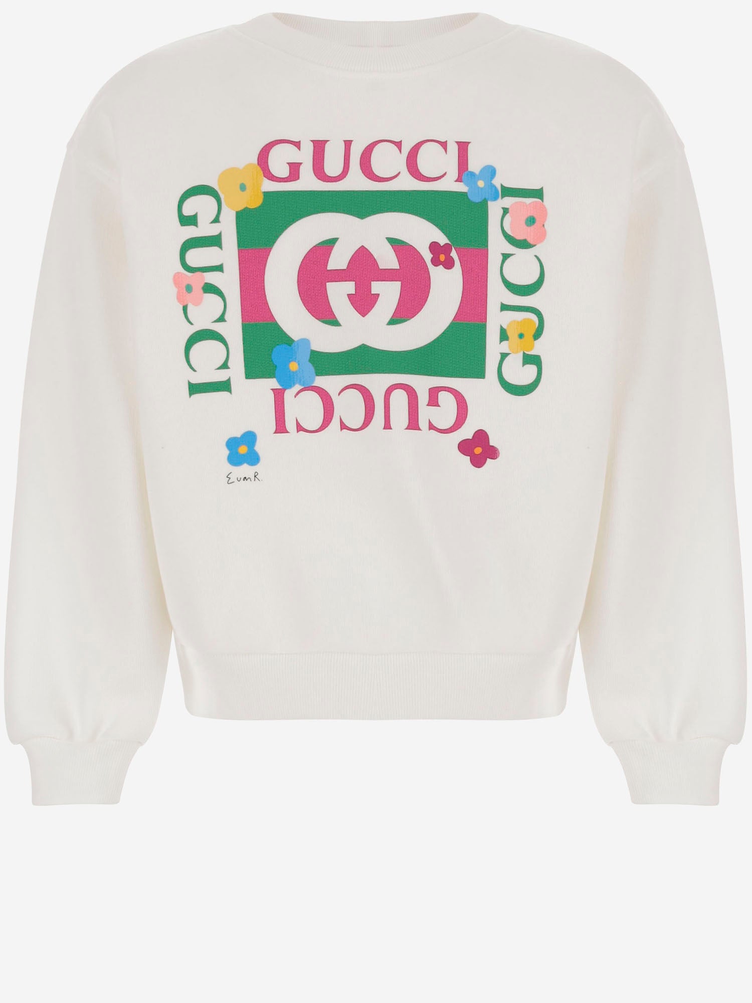 Felpa in cotone con stampa 799331 XJHFR9214 GUCCI KIDS 
