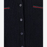CARDIGAN IN MISTO COTONE E LANA CON DETTAGLI WEB 828452 XKEZ54180 GUCCI KIDS 