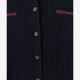 CARDIGAN IN MISTO COTONE E LANA CON DETTAGLI WEB 828452 XKEZ54180 GUCCI KIDS 