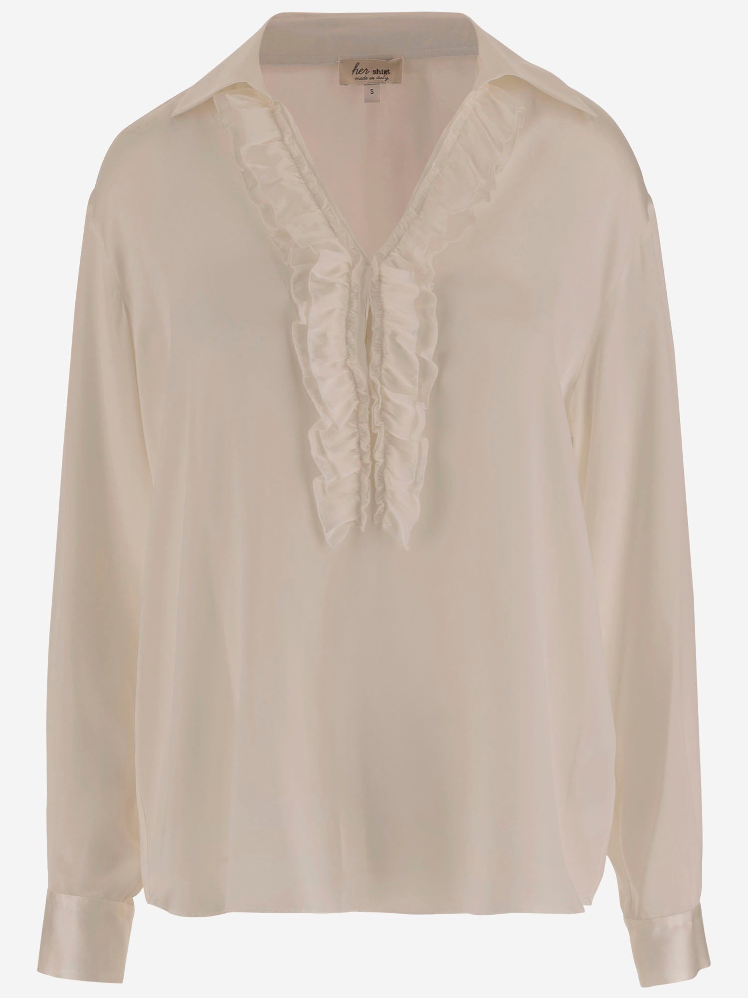 CAMICIA IN SETA STRETCH CON VOLANT DIANA T251210 HER SHIRT 