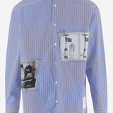 CAMICIA IN COTONE CON MOTIVO A RIGHE E STAMPA GRAFICA HPB009W25 1 HOMME 