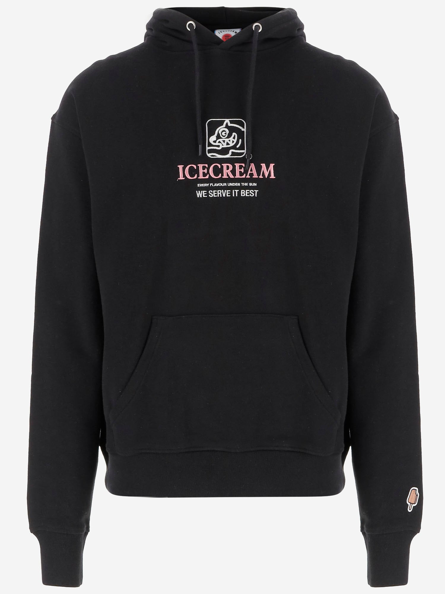 FELPA IN COTONE CON LOGO IC25340 BLACK ICECREAM 