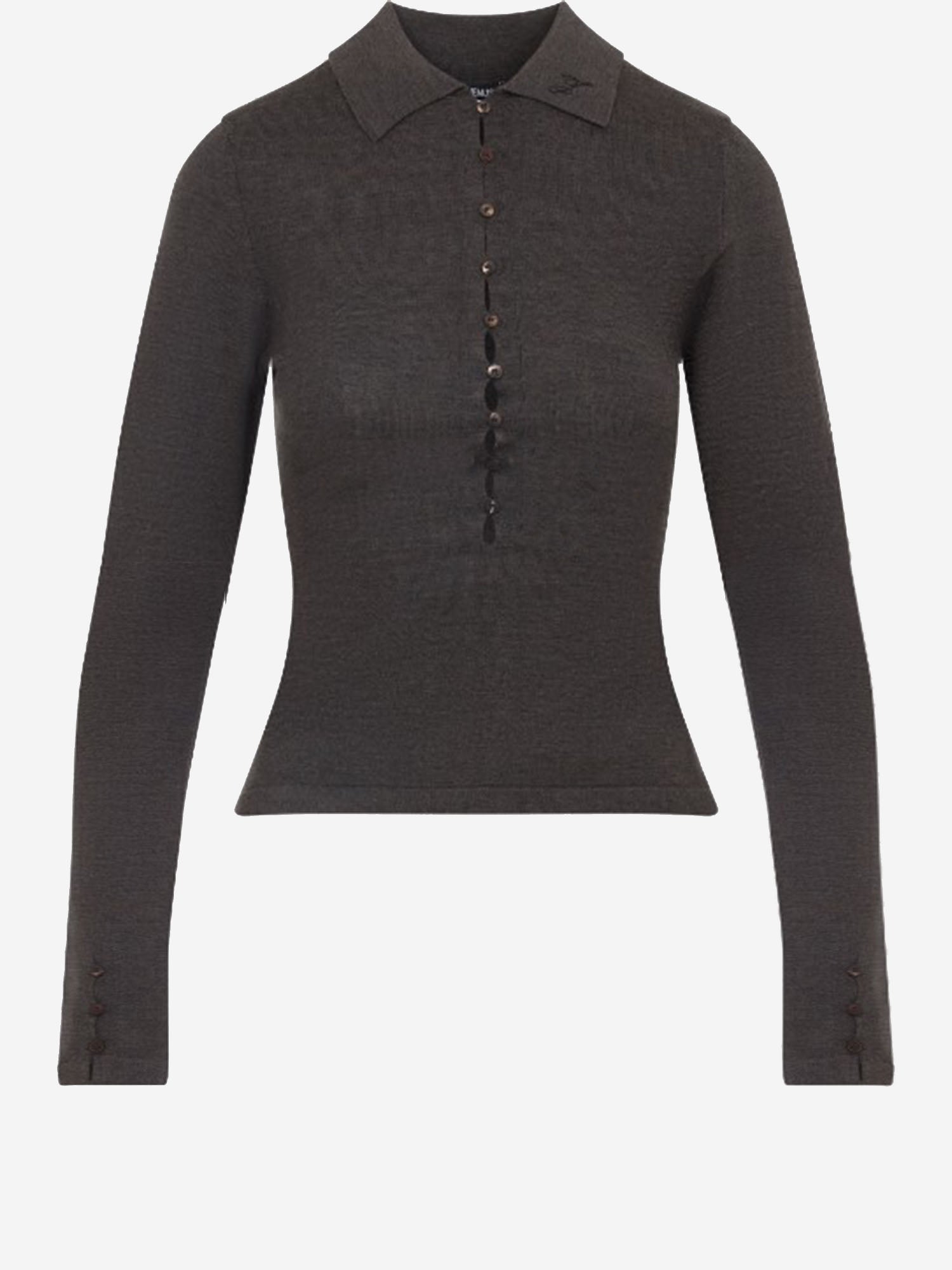 MAGLIA POLO IN LANA POW00806AK00145 880 JACQUEMUS 