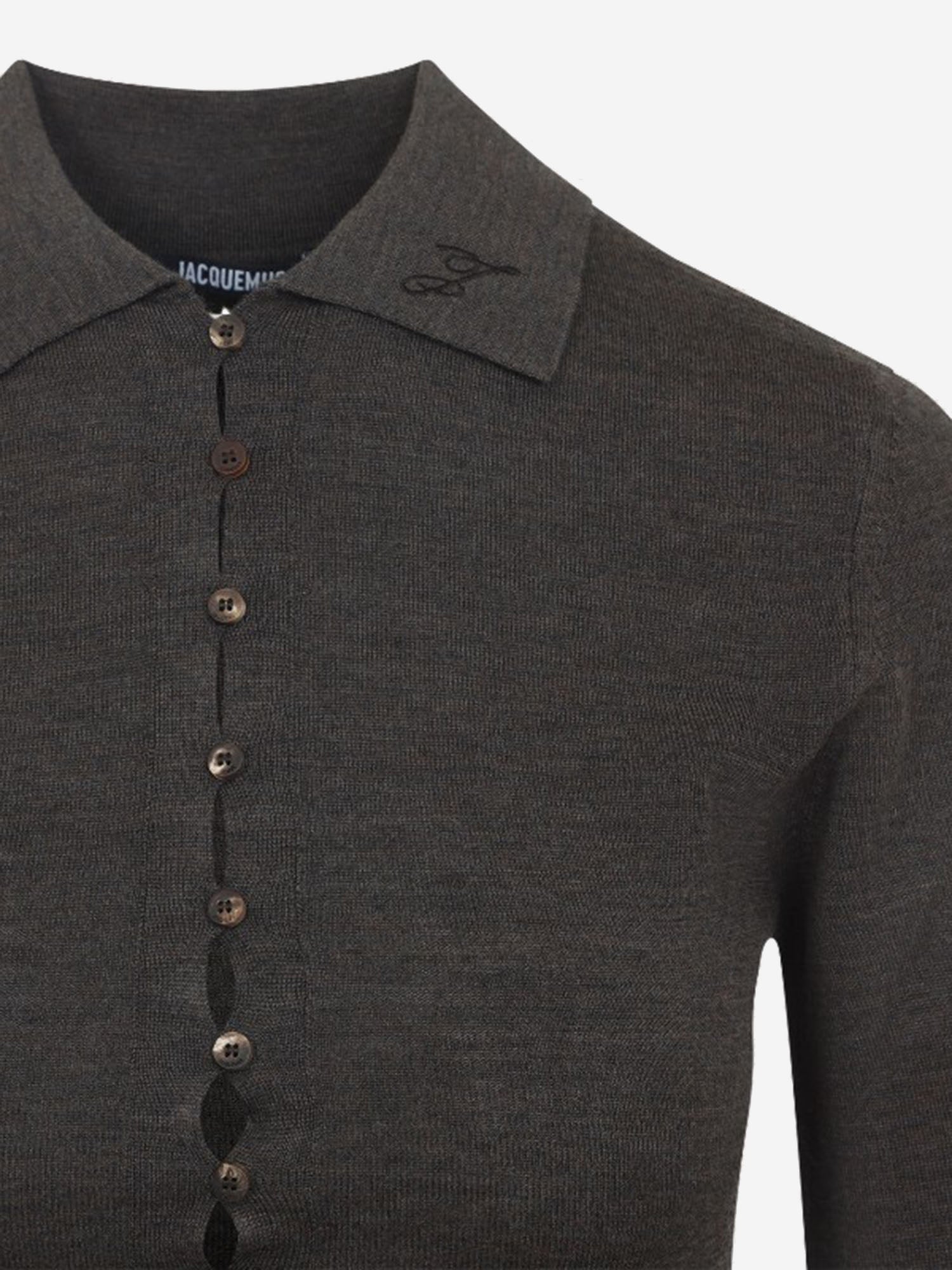 MAGLIA POLO IN LANA POW00806AK00145 880 JACQUEMUS 