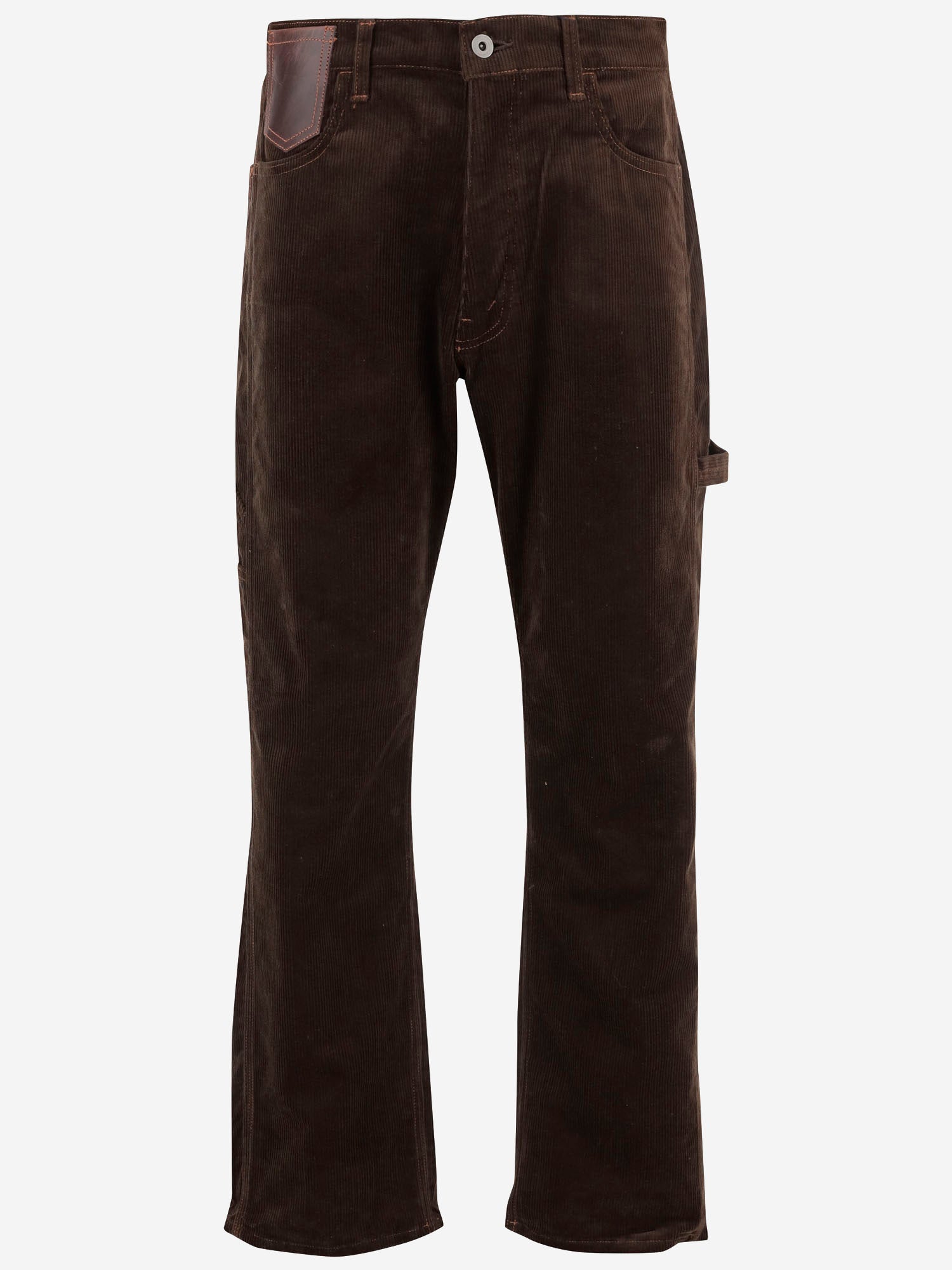 PANTALONI A COSTE IN MISTO COTONE CON DETTAGLI IN PELLE WPP026W25 1 JUNYA WATANABE 