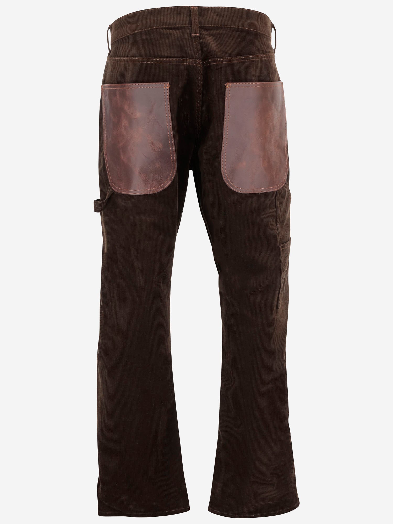 PANTALONI A COSTE IN MISTO COTONE CON DETTAGLI IN PELLE WPP026W25 1 JUNYA WATANABE 