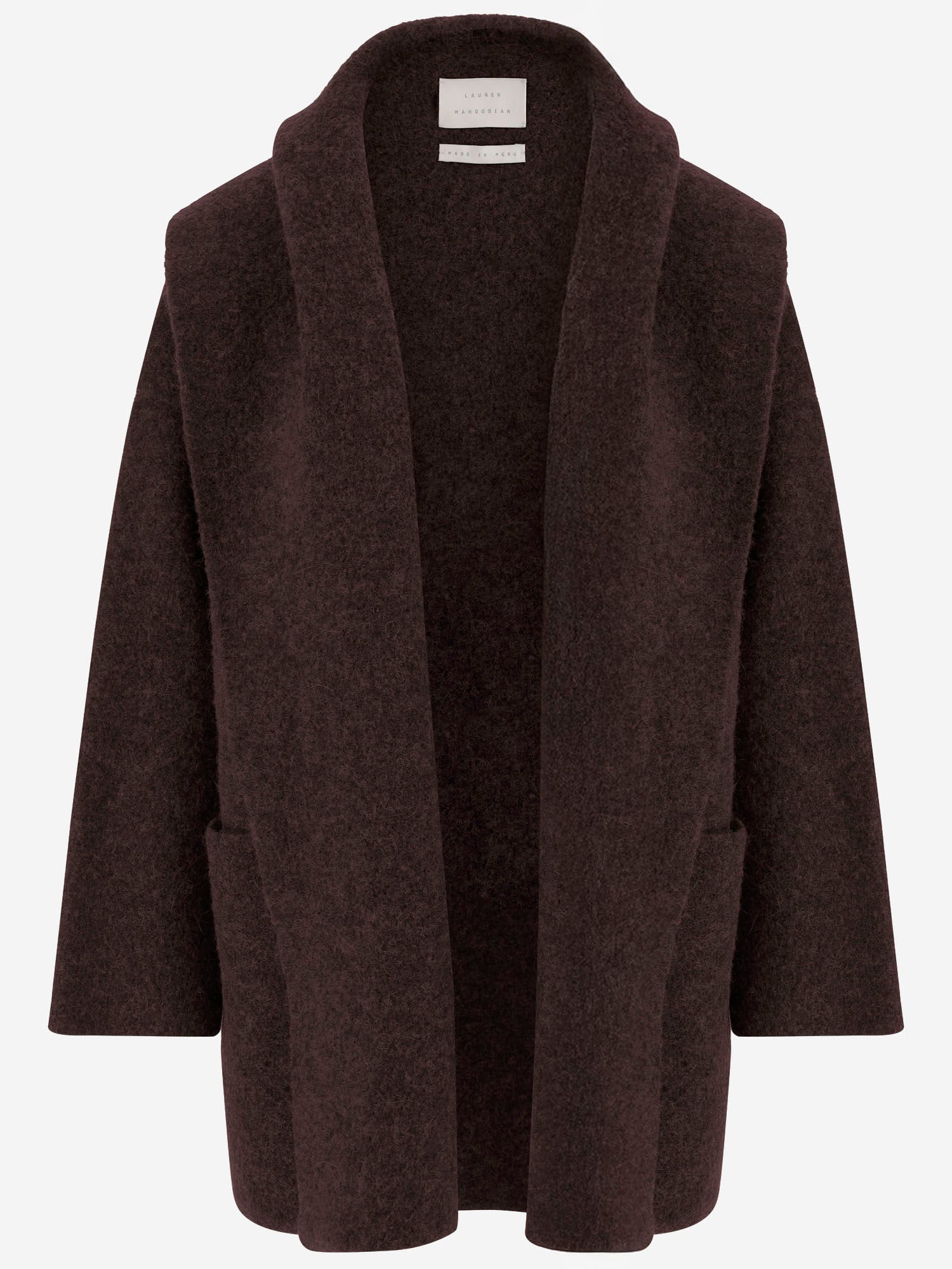 CAPPOTTO IN MISTO BABY ALPACA E LANA MERINO AW25C1180Y119 MERLOT LAUREN MANOOGIAN 