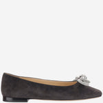 Ballerine pelle scamosciata con doppio fiocco S094510 SUEBLK MACH & MACH 