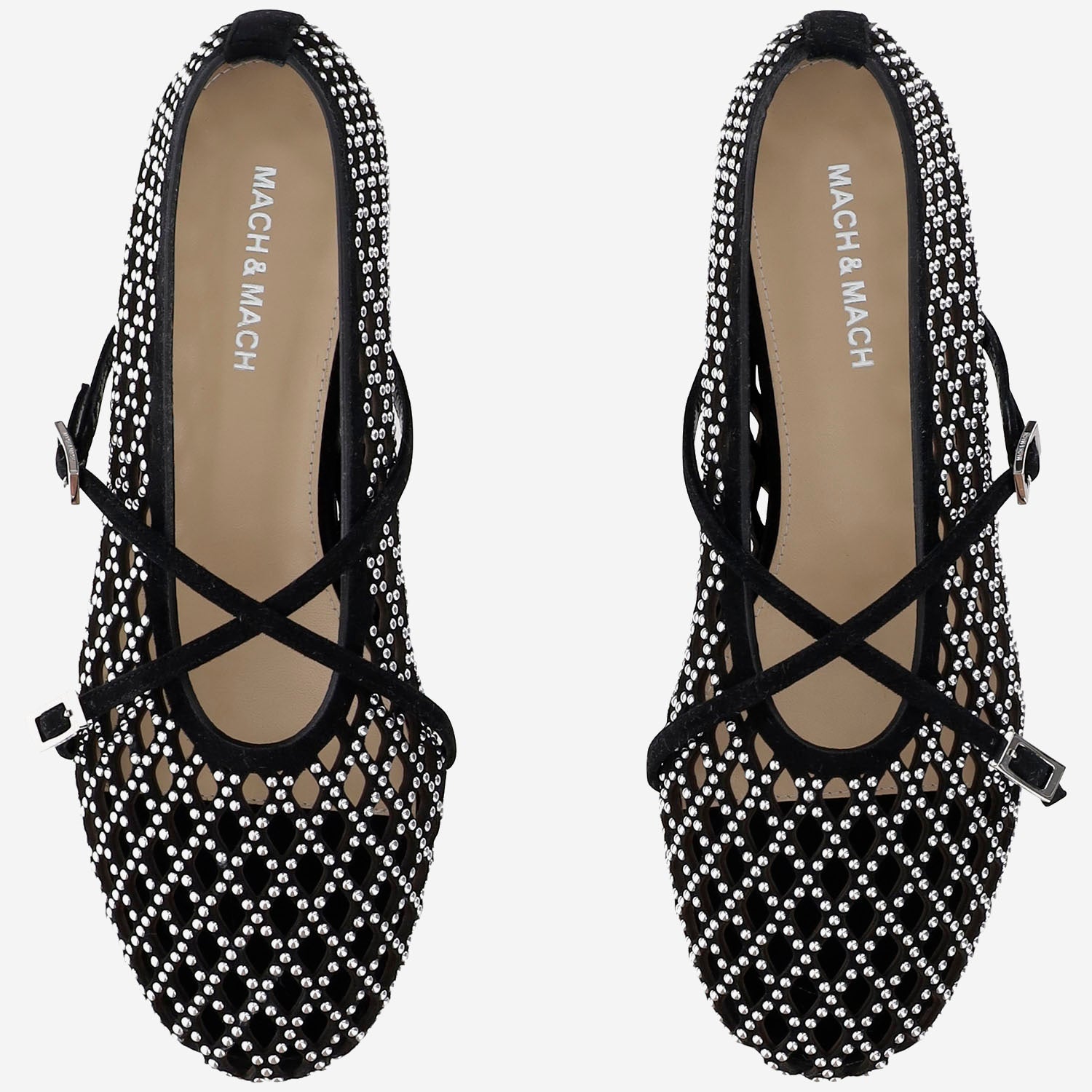 Ballerine in pelle con perline S103710 SUEBLK MACH & MACH 