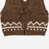 GILET IN LANA MERINO CON MOTIVO GRAFICO K1223W25 762 MISHA & PUFF KIDS 