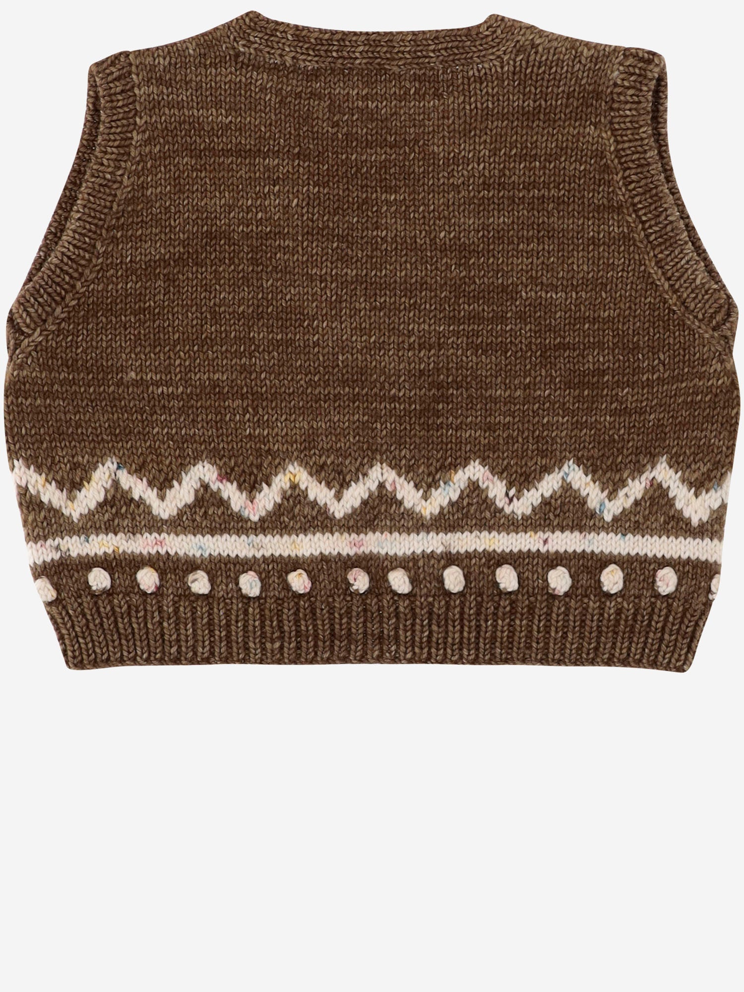 GILET IN LANA MERINO CON MOTIVO GRAFICO K1223W25 762 MISHA & PUFF KIDS 