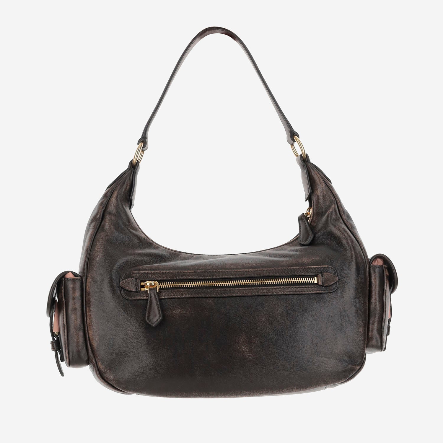 Borsa Pocket in nappa invecchiata 5BC188 AF8TF0201 MIU MIU 
