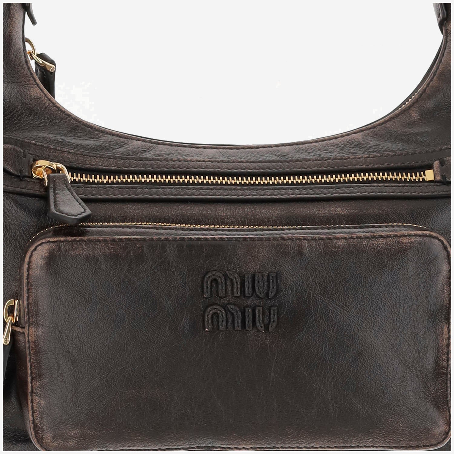 Borsa Pocket in nappa invecchiata 5BC188 AF8TF0201 MIU MIU 