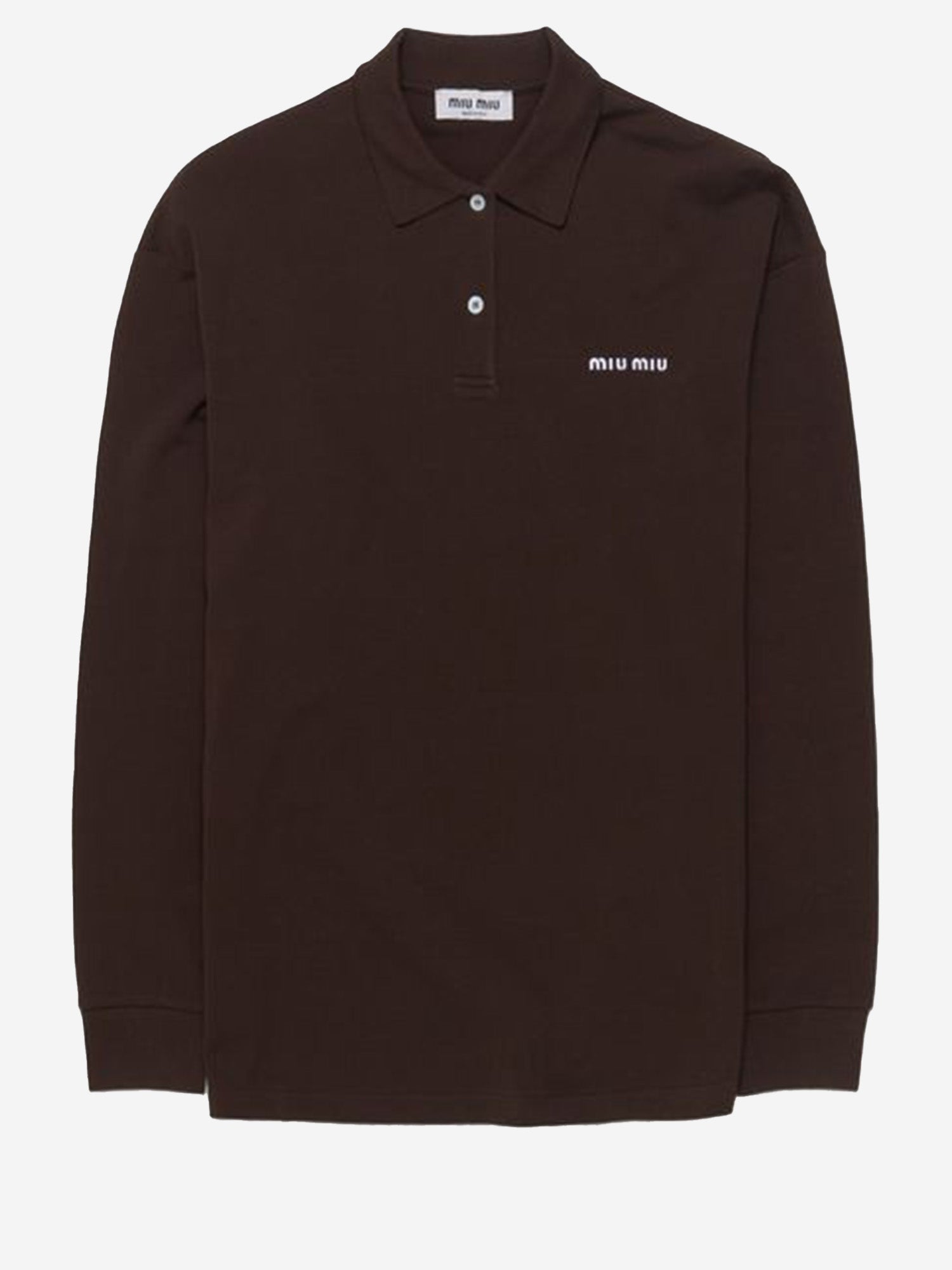 POLO A MANICHE LINGHE IN COTONE CON LOGO MJL019 14RWF0324 MIU MIU 