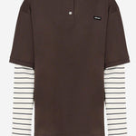 POLO A MANICHE LUNGHE IN COTONE CON LOGO MJL076 17ORF0RQM MIU MIU 