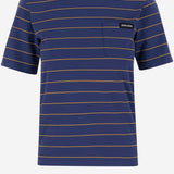 T-SHIRT IN COTONE A RIGHE CON LOGO MJN537 14RTF0XEI MIU MIU 