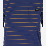 T-SHIRT IN COTONE A RIGHE CON LOGO MJN537 14RTF0XEI MIU MIU 