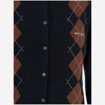 CARDIGAN IN CASHMERE CON MOTIVO GEOMETRICO MMF988 174BF0008 MIU MIU 