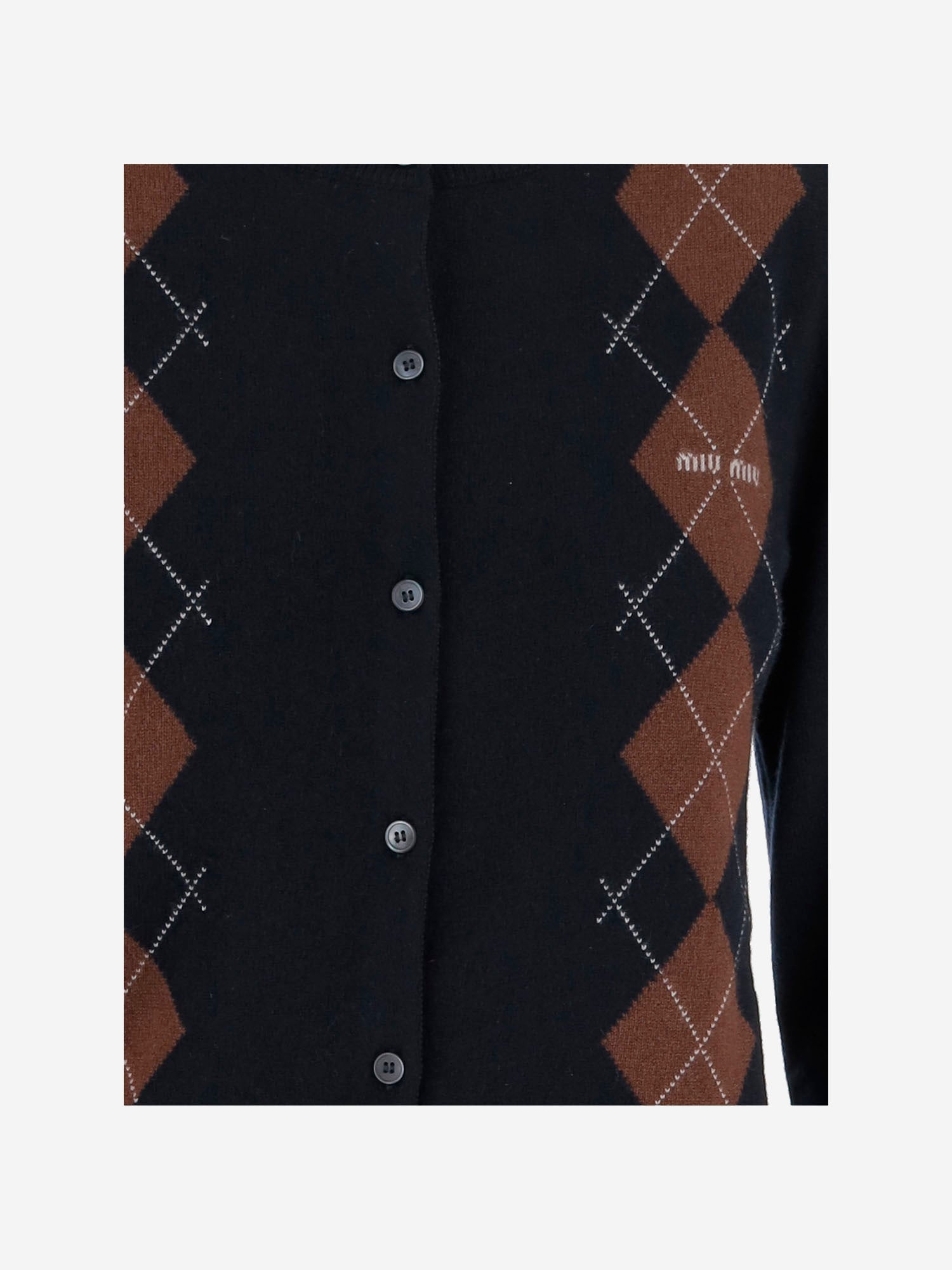 CARDIGAN IN CASHMERE CON MOTIVO GEOMETRICO MMF988 174BF0008 MIU MIU 