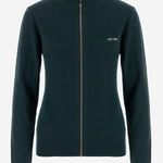 MAGLIONE IN CASHMERE CON ZIP E TOPPE AI GOMITI MMF995 1748F0L76 MIU MIU 