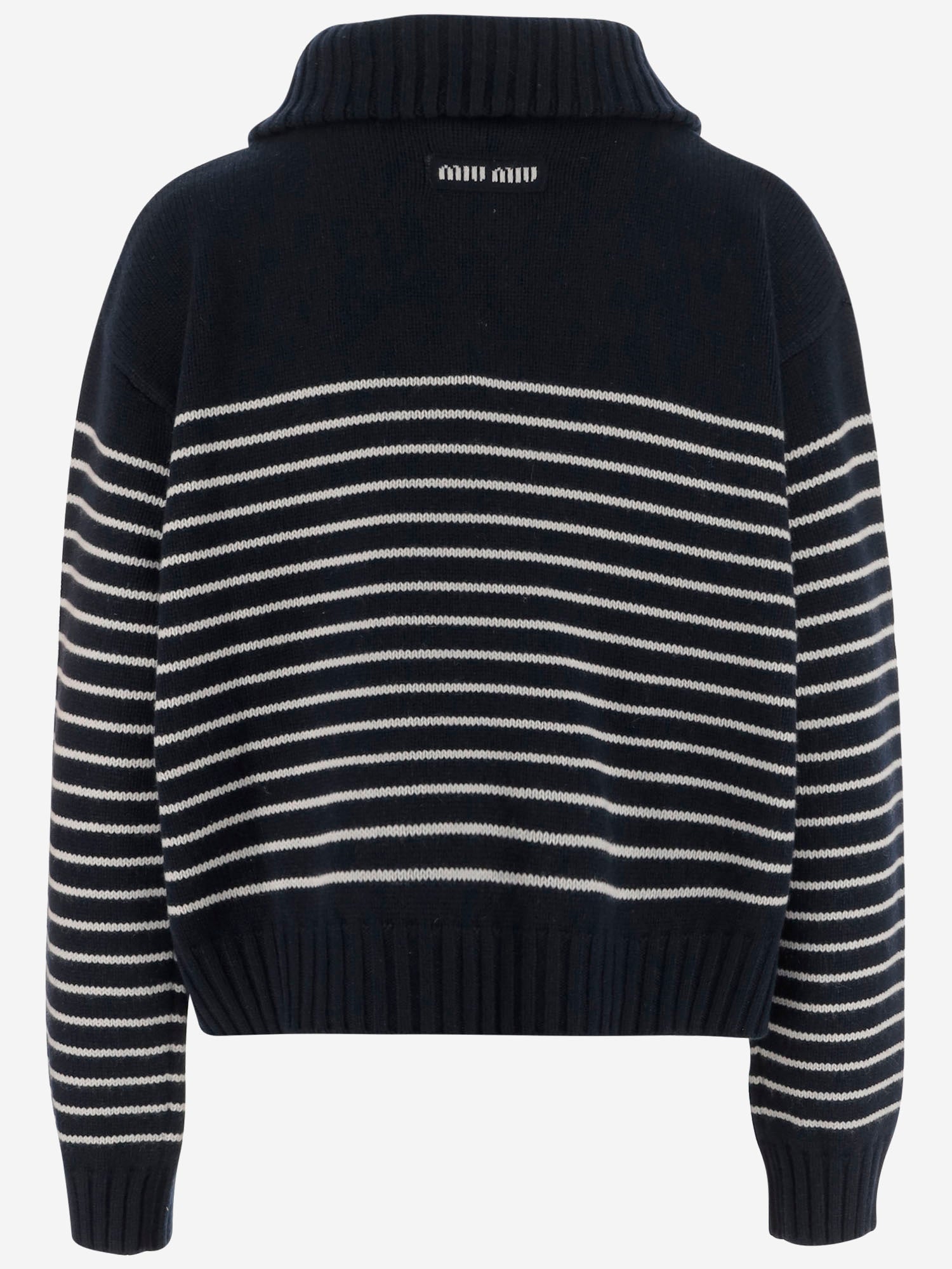 MAGLIONE IN CASHMERE CON MOTIVO A RIGHE MMLB52 18BJF022X MIU MIU 
