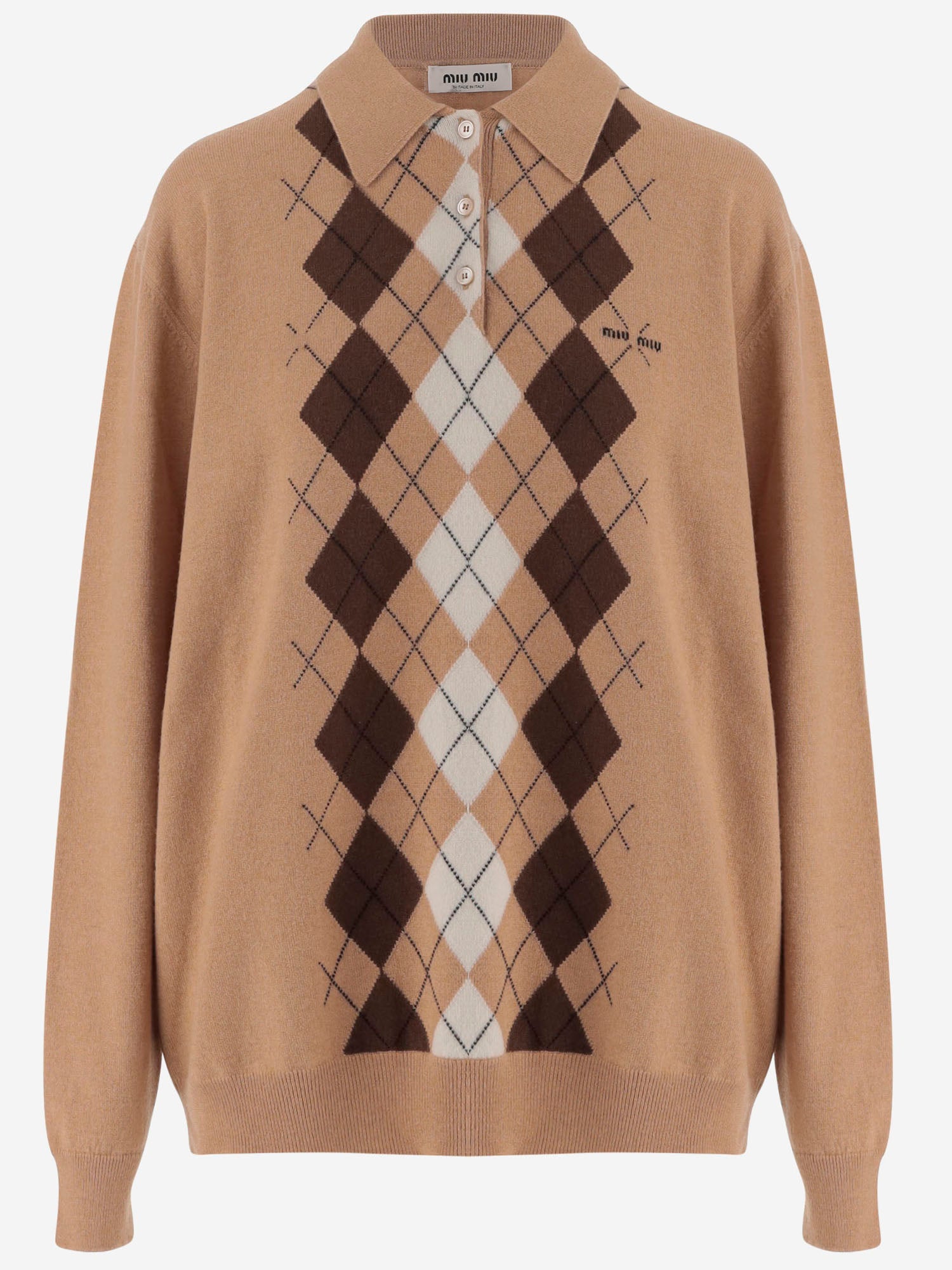 MAGLIONE IN CASHMERE CON MOTIVO GEOMETRICO MMLB65 174BF0040 MIU MIU 
