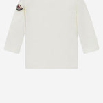 T-SHIRT A MANICHE LUNGHE IN COTONE STRETCH CON MOTIVO TEDDY BEAR 8D0000589AUM 034 MONCLER ENFANTS 