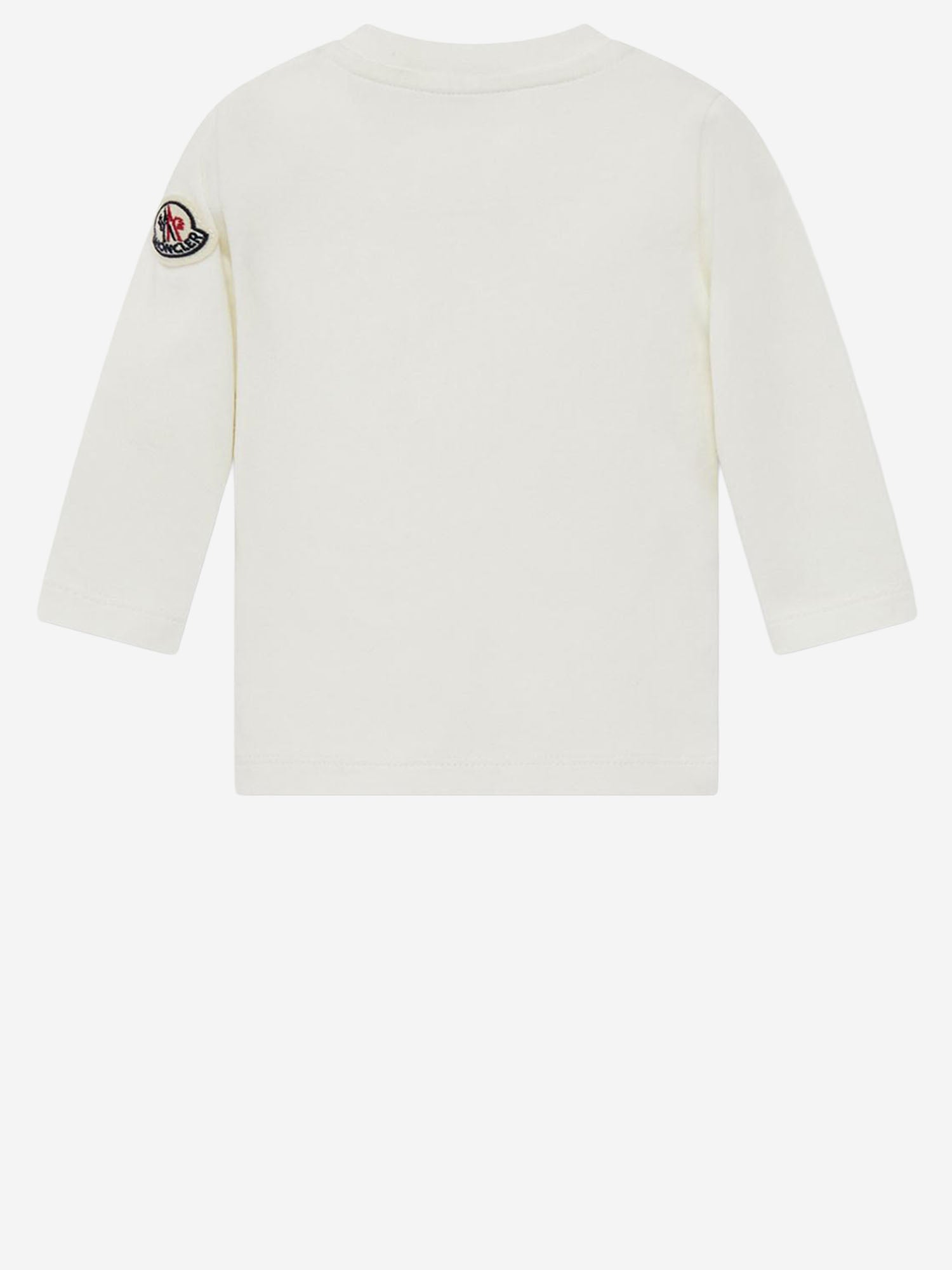 T-SHIRT A MANICHE LUNGHE IN COTONE STRETCH CON MOTIVO TEDDY BEAR 8D0000589AUM 034 MONCLER ENFANTS 